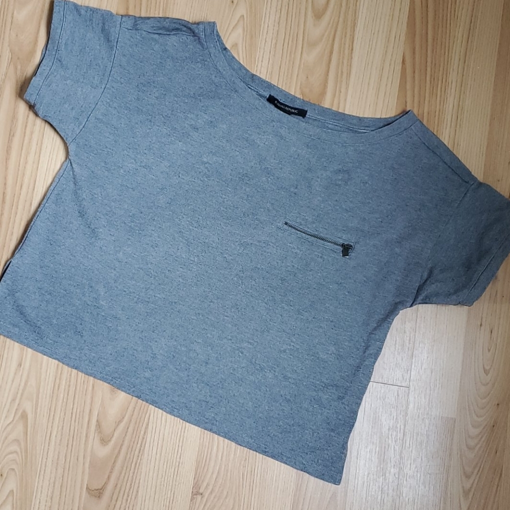 Boxy Grey Cropped Tee XS